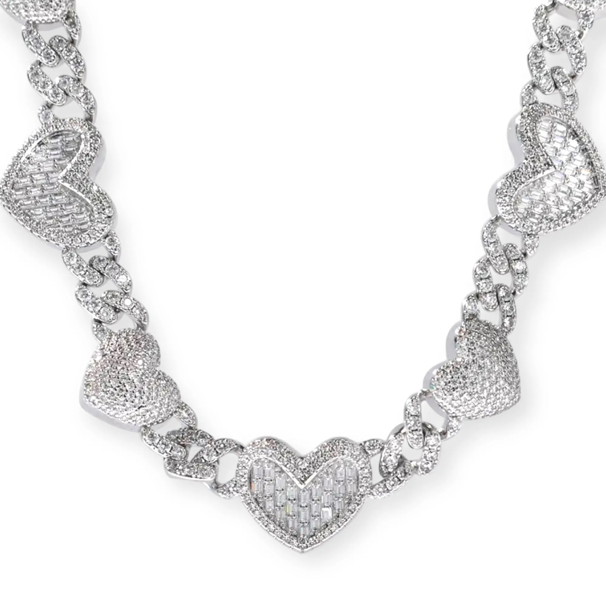 Heart Charm Cuban Link Chain