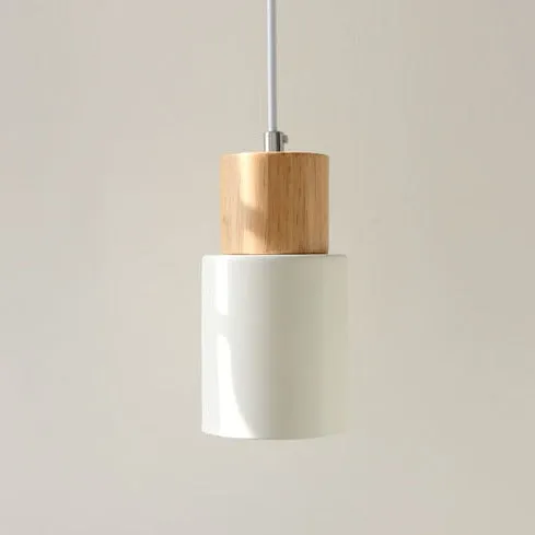 Ingrid Wood & Metal Cylinder Pendant Light - Final Sale