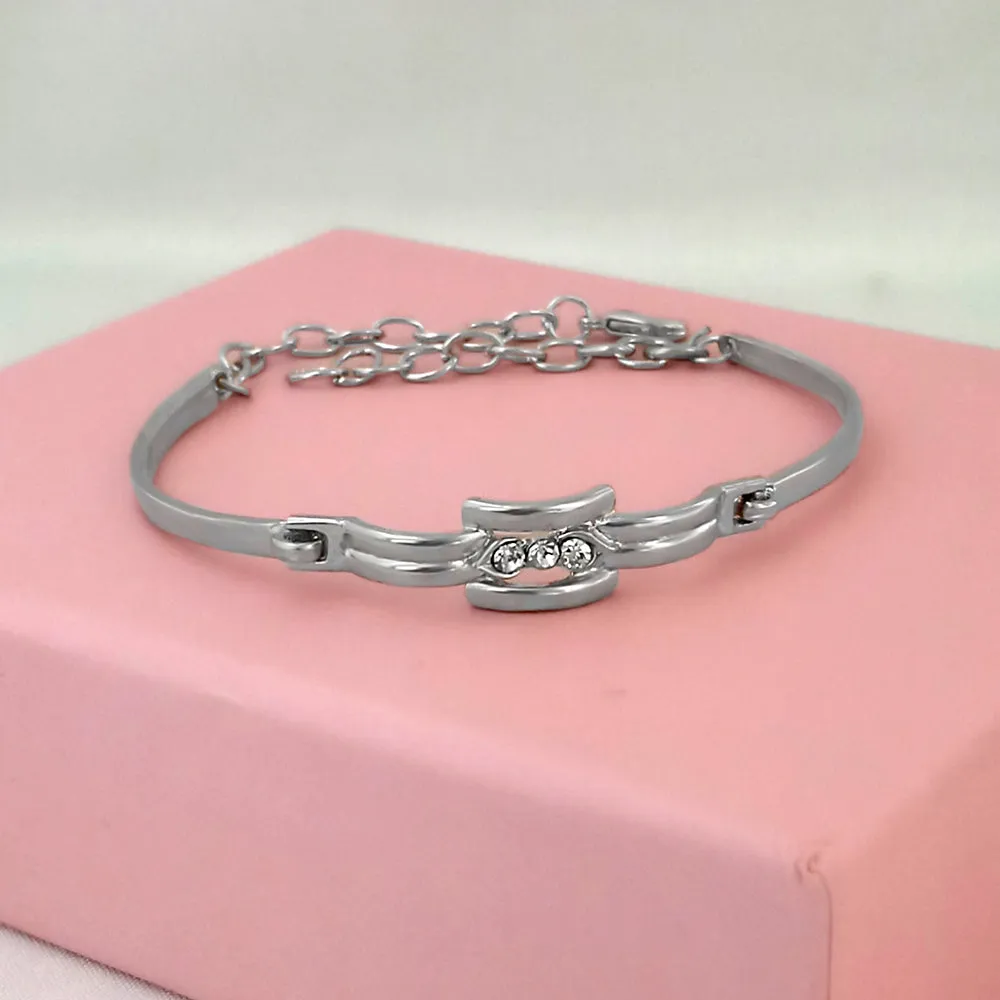 Kriaa Silver Plated Austrian Stone Bracelet - 1400554A