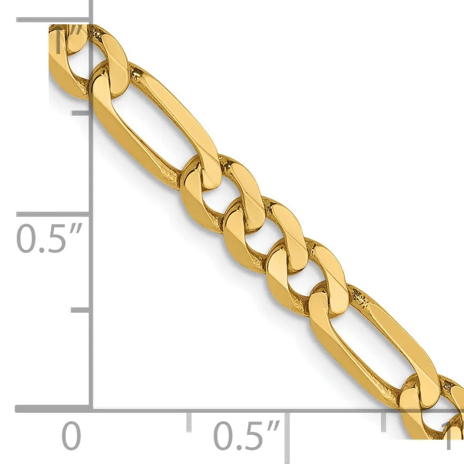 Leslie 14k Yellow Gold 4.75mm Flat Figaro Chain