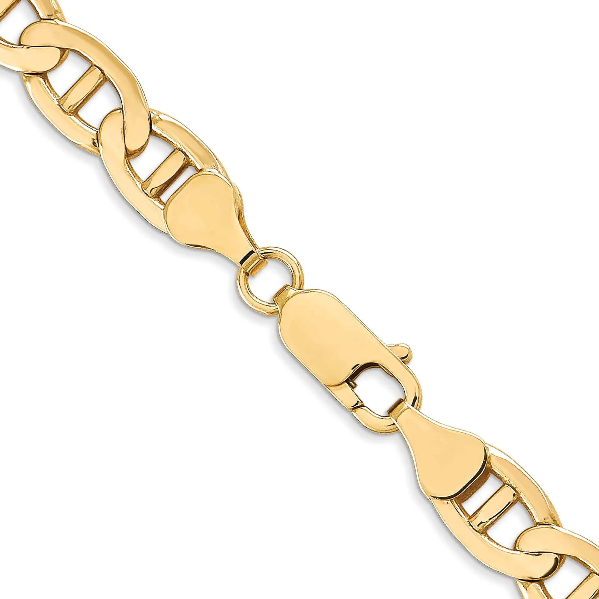 Leslie 14k Yellow Gold 7m Concave Anchor Chain