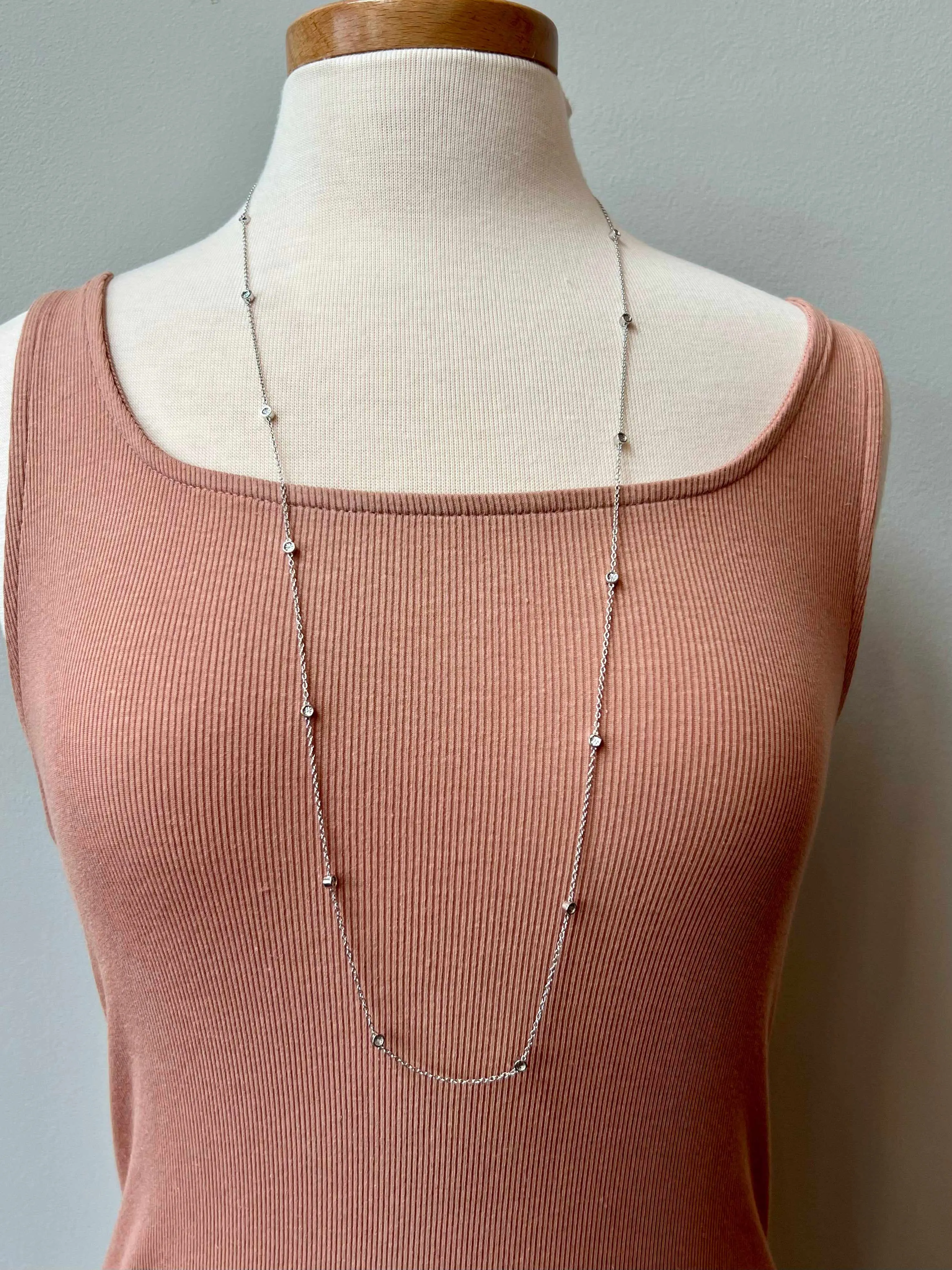 Long Diamond Satellite Necklace