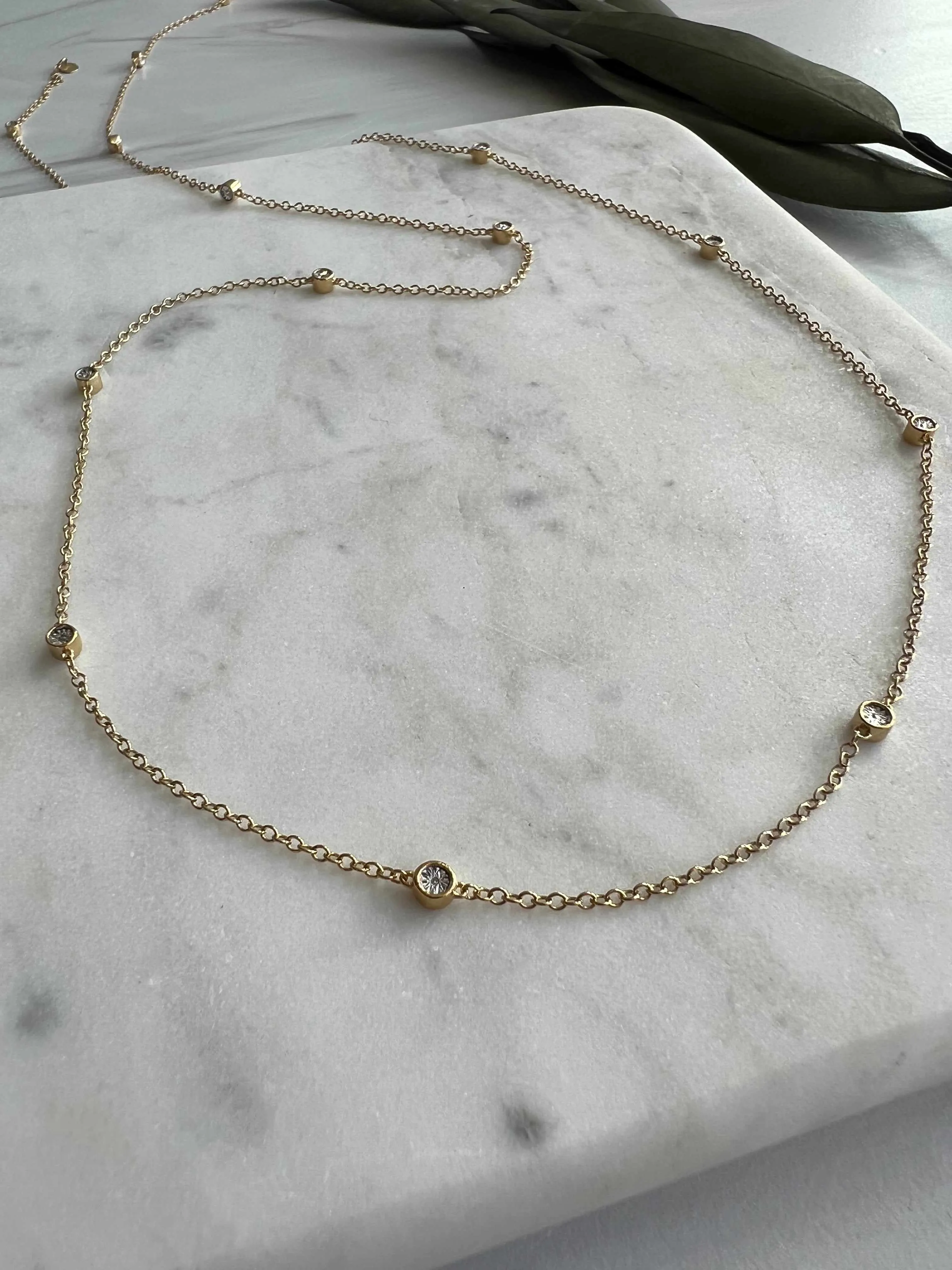 Long Diamond Satellite Necklace