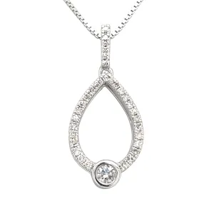 Love's Crossing Teardrop Diamond Pendant in Sterling Silver