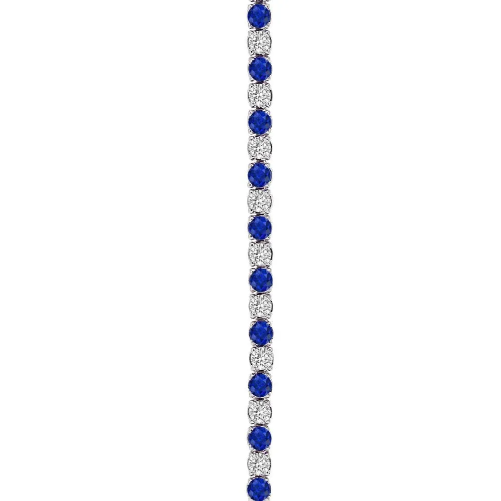 Mark Henry 18k White Gold Alternating Sapphire and Diamond Tennis Bracelet