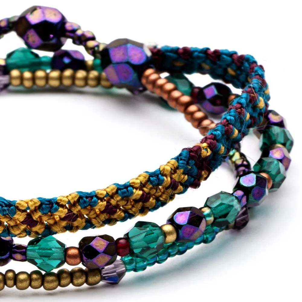 Maroc Elki Macrame Crystal Wrap Bracelet