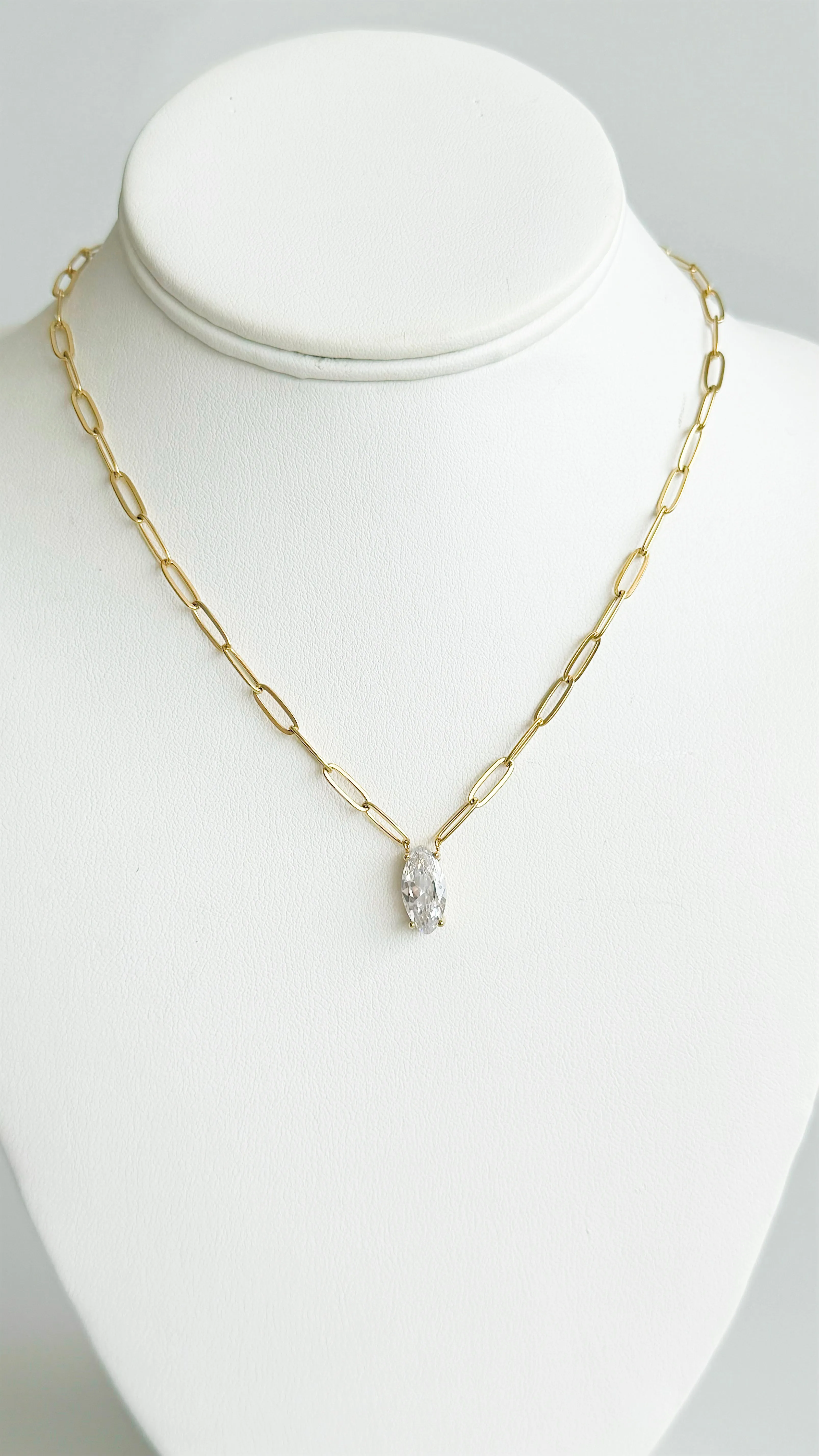 Marquise Paperclip Necklace