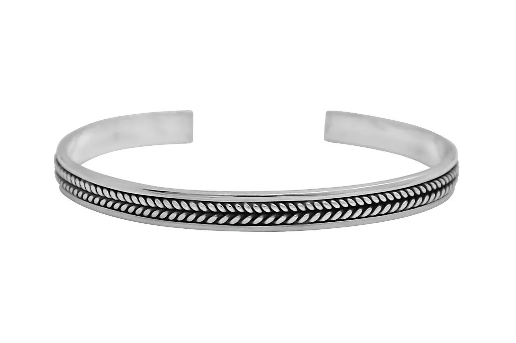 Men's Silver Grain Cuff