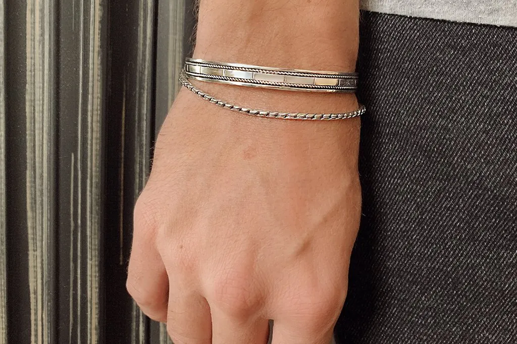 Men's Silver Tile Cuff