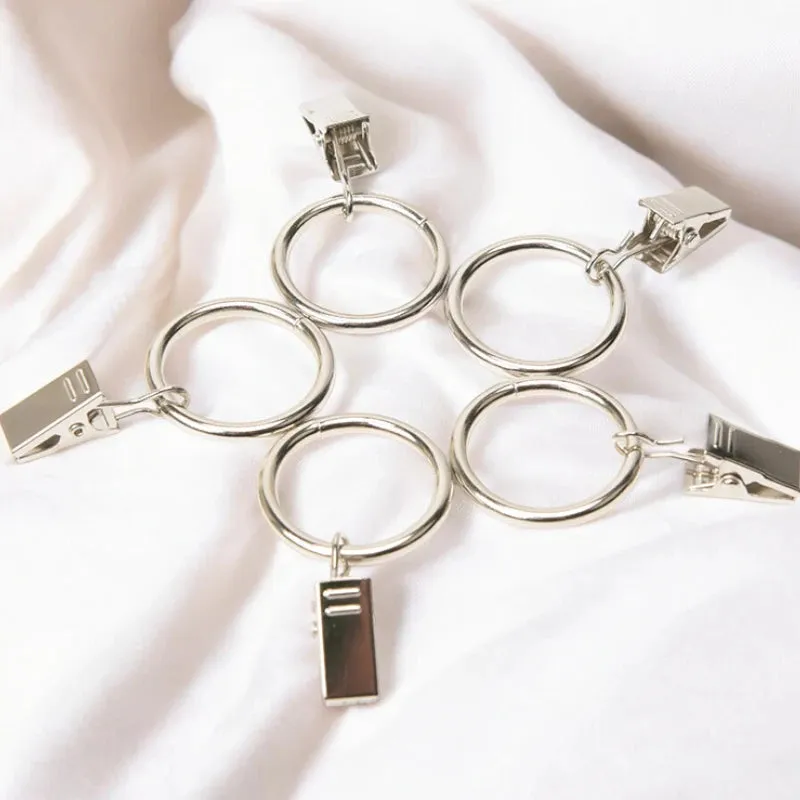 Metal Curtain Rings with Clips - 15 Pack