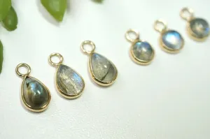 MODERN MOOD LABRADORITE ROUND & PEAR BEZEL CHARM