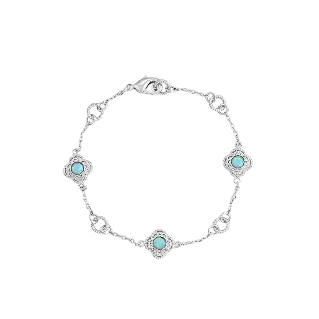 Montana Women's Silversmiths Chasing Opals Charm Silver Bracelet