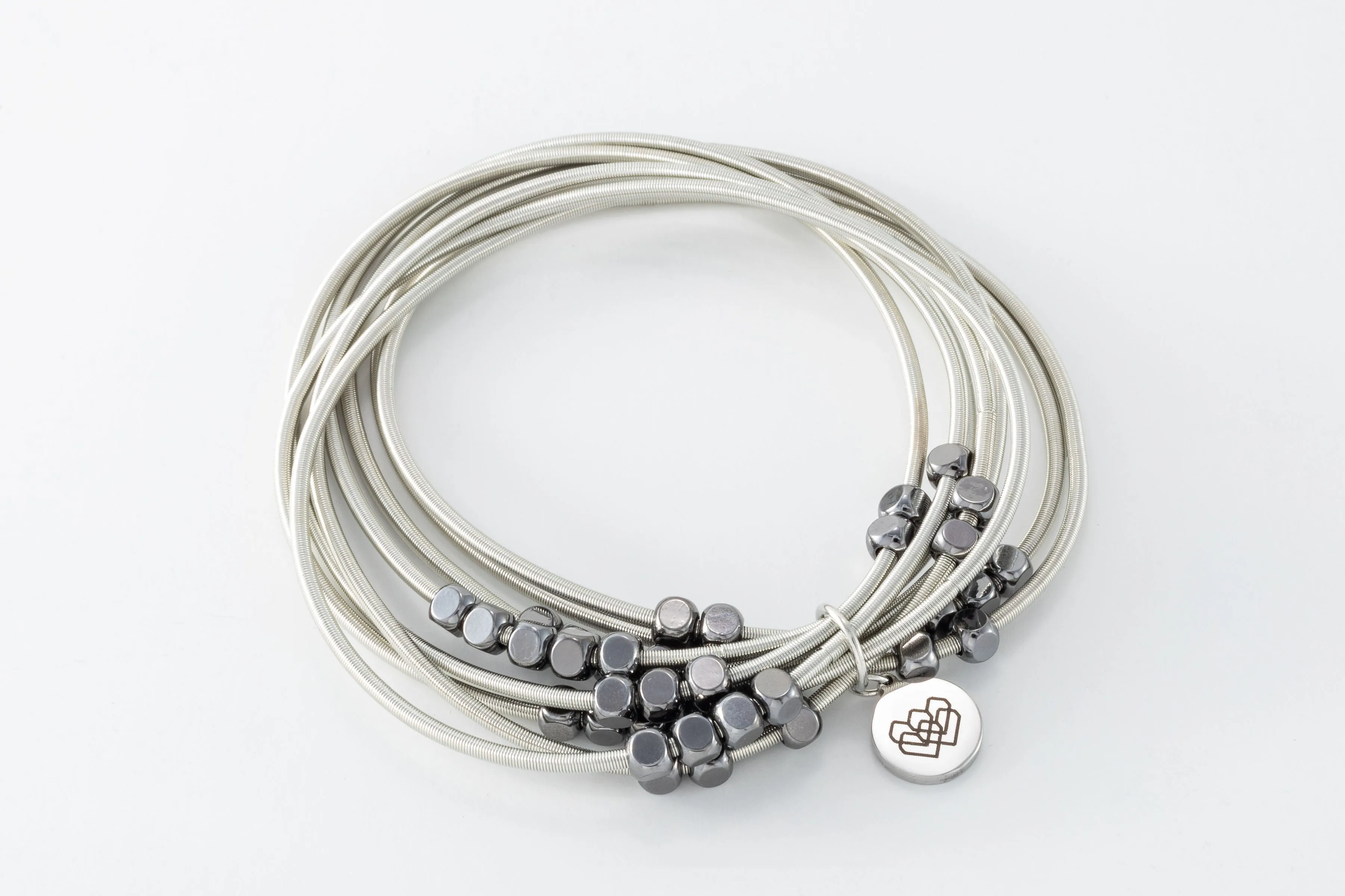 Multi Blessings Gunmetal Wire Bracelet