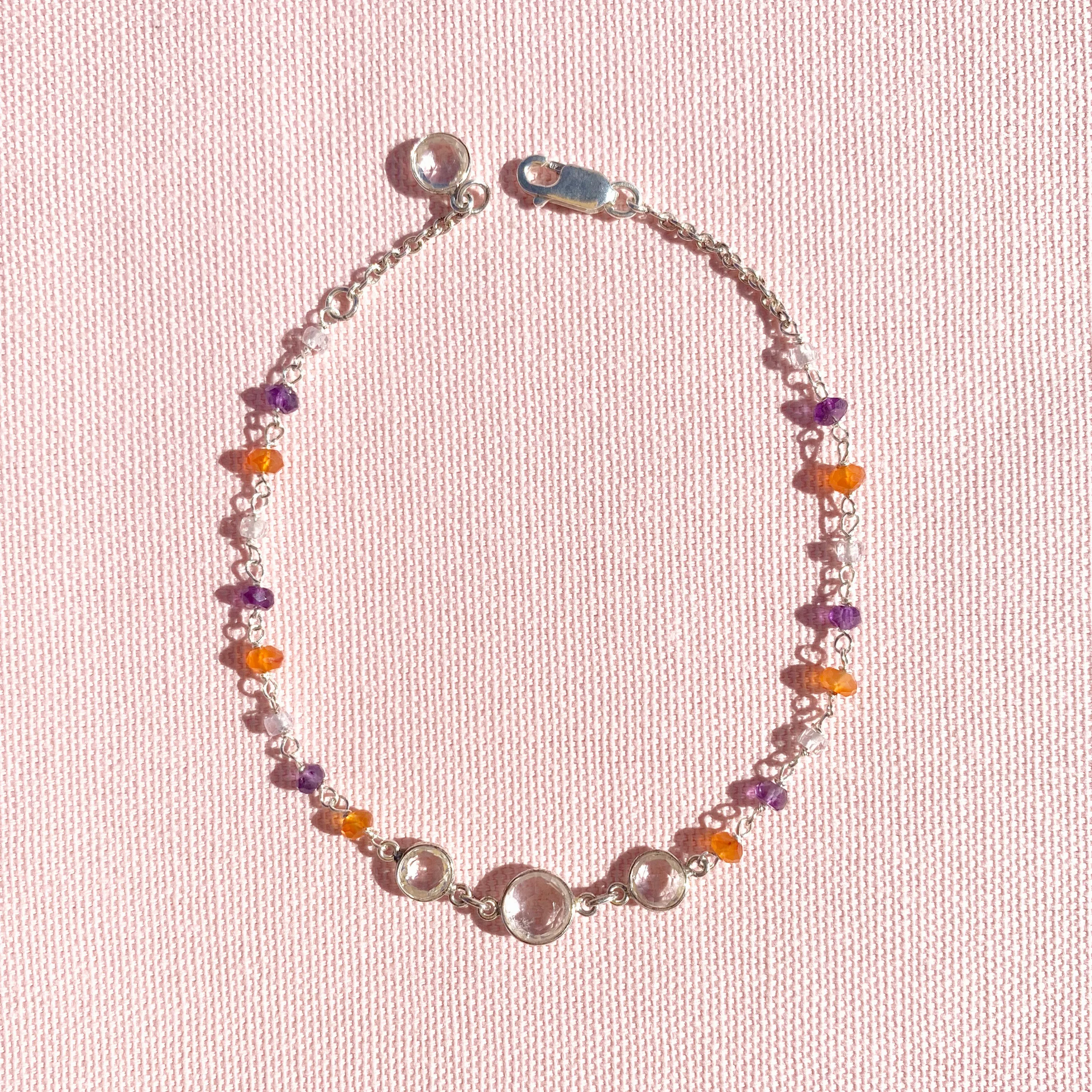 Multi Crystal Anklet Bracelet