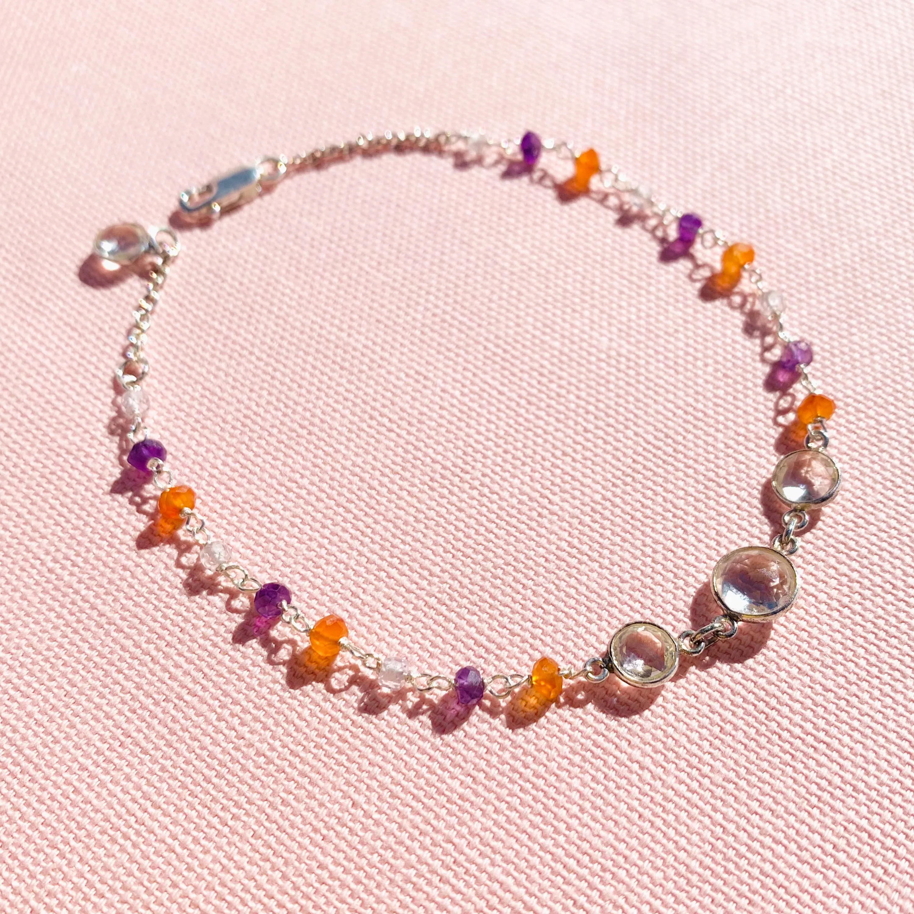 Multi Crystal Anklet Bracelet