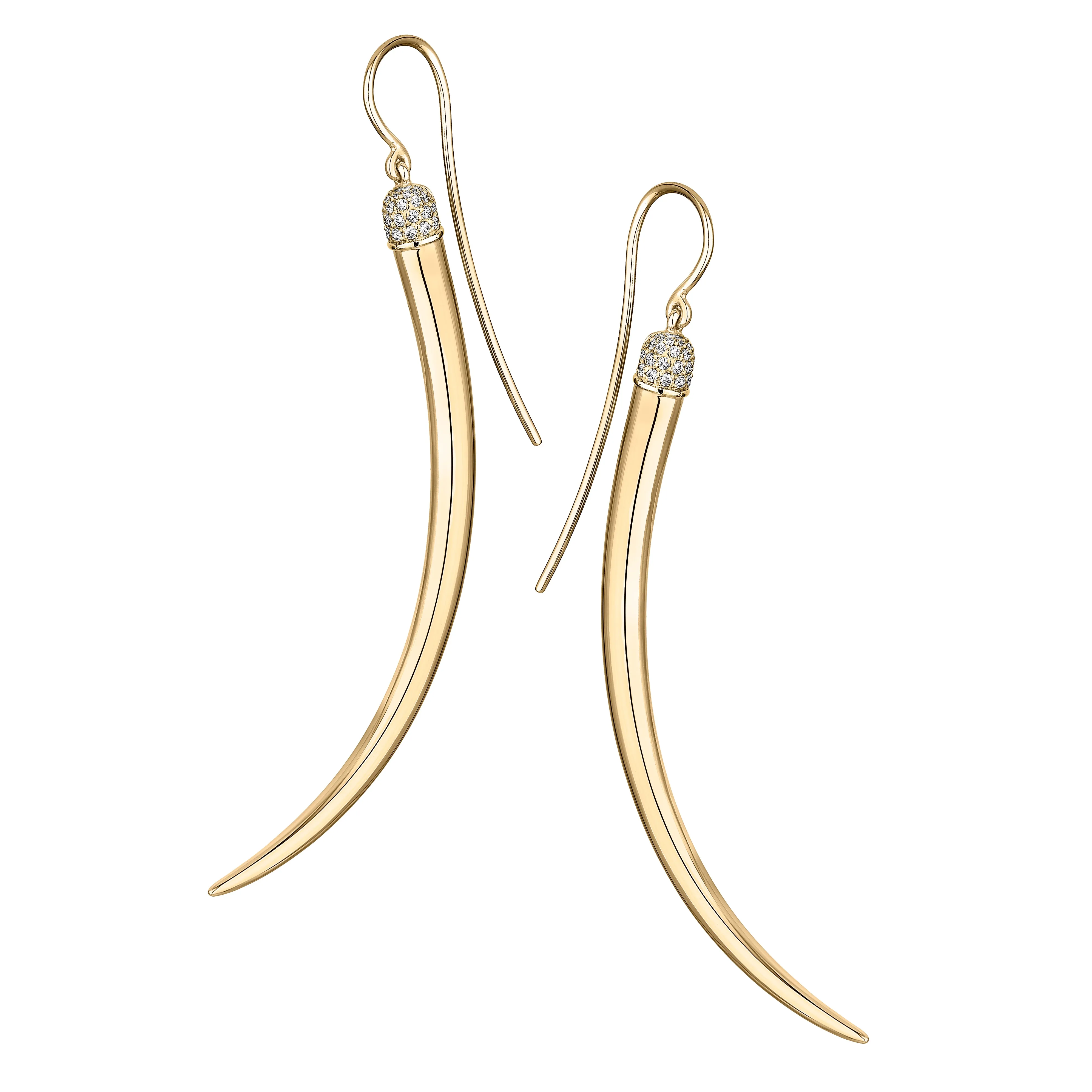 No.1 Large Earrings - Yellow Gold Vermeil & Diamond Pavé