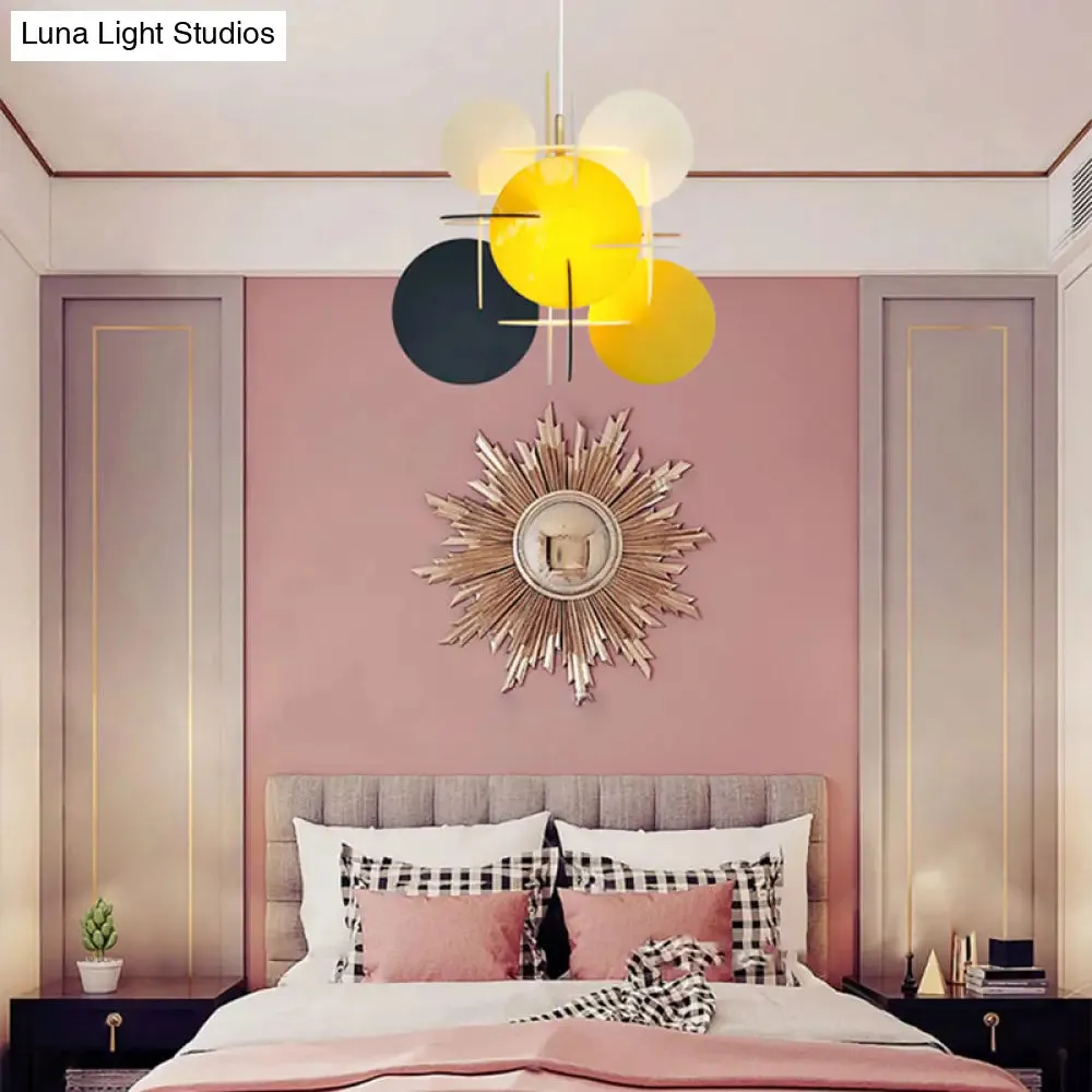 Nordic Acrylic Pendant Light with Colorful Disc Ceiling Fixture