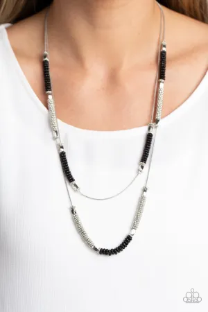 Open Door Jewelry - Caviar Chic - Black Necklace - Paparazzi Accessories