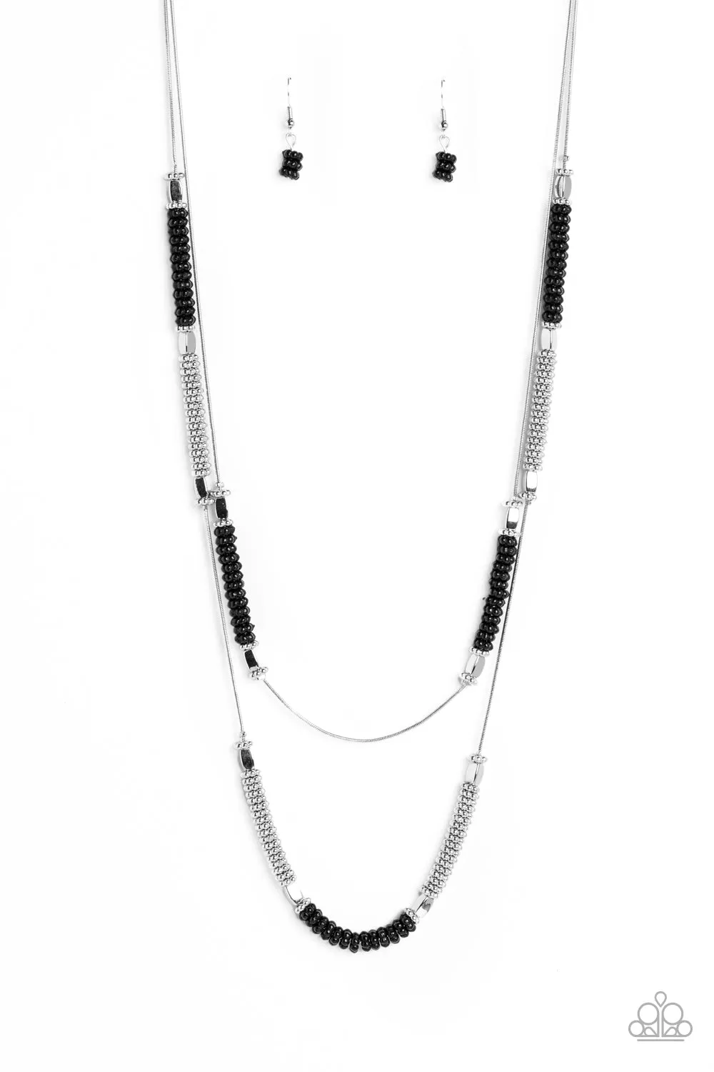 Open Door Jewelry - Caviar Chic - Black Necklace - Paparazzi Accessories