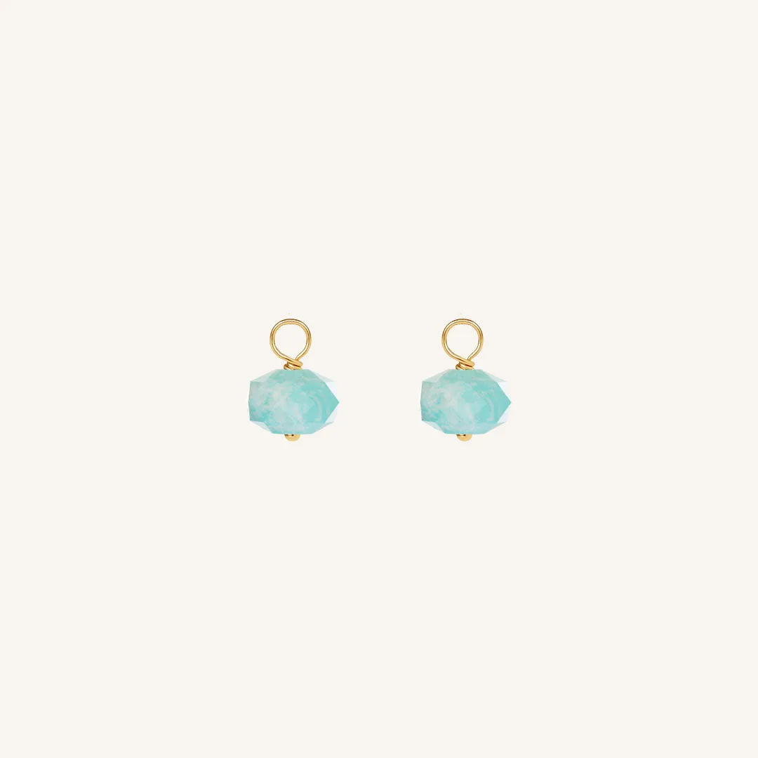 Opulent Amazonite Hoop Charm - Stone of Courage (Set of 2)