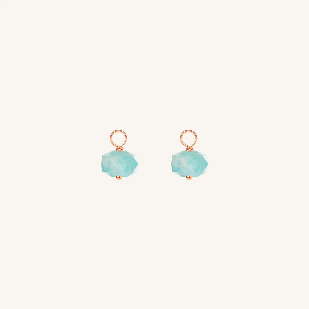 Opulent Amazonite Hoop Charm - Stone of Courage (Set of 2)