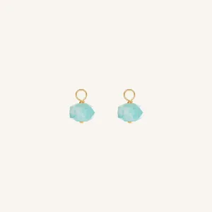 Opulent Amazonite Hoop Charm - Stone of Courage (Set of 2)