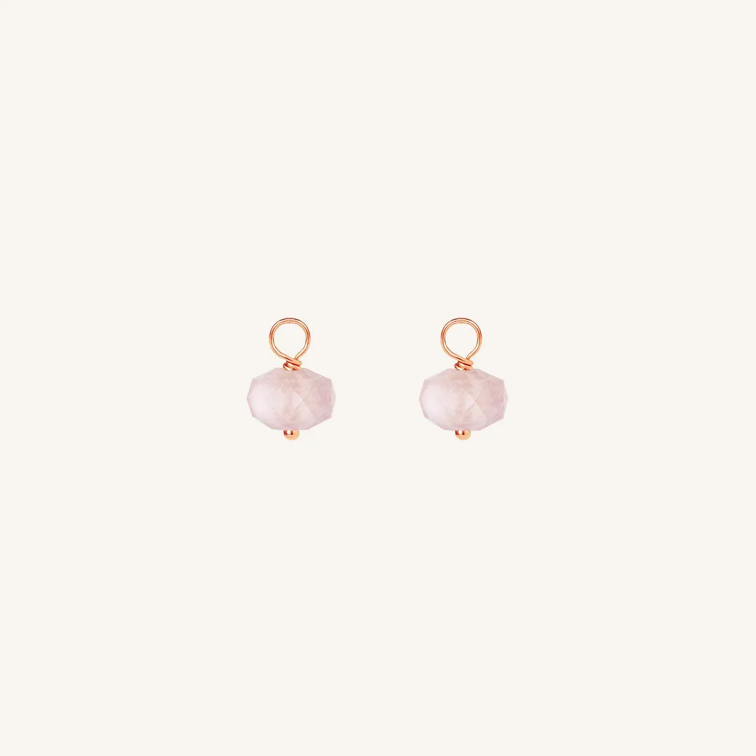 Opulent Morganite Hoop Charm - Stone of Joy (Set of 2)