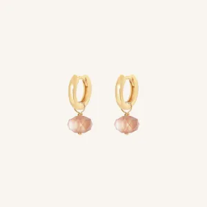 Opulent Orange Moonstone Plain Hoops - Stone of Hope