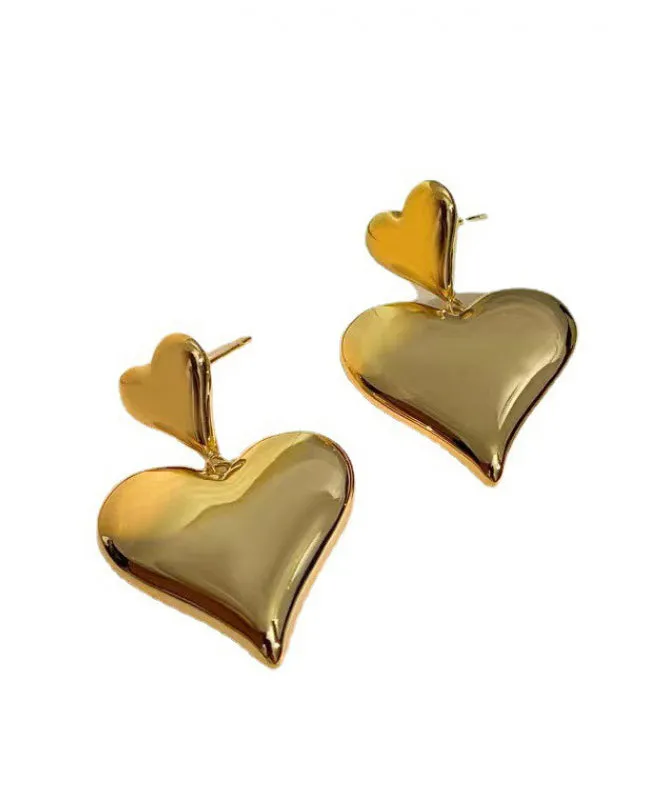 Original Design Gold Alloy Love Drop Earrings ZZ043