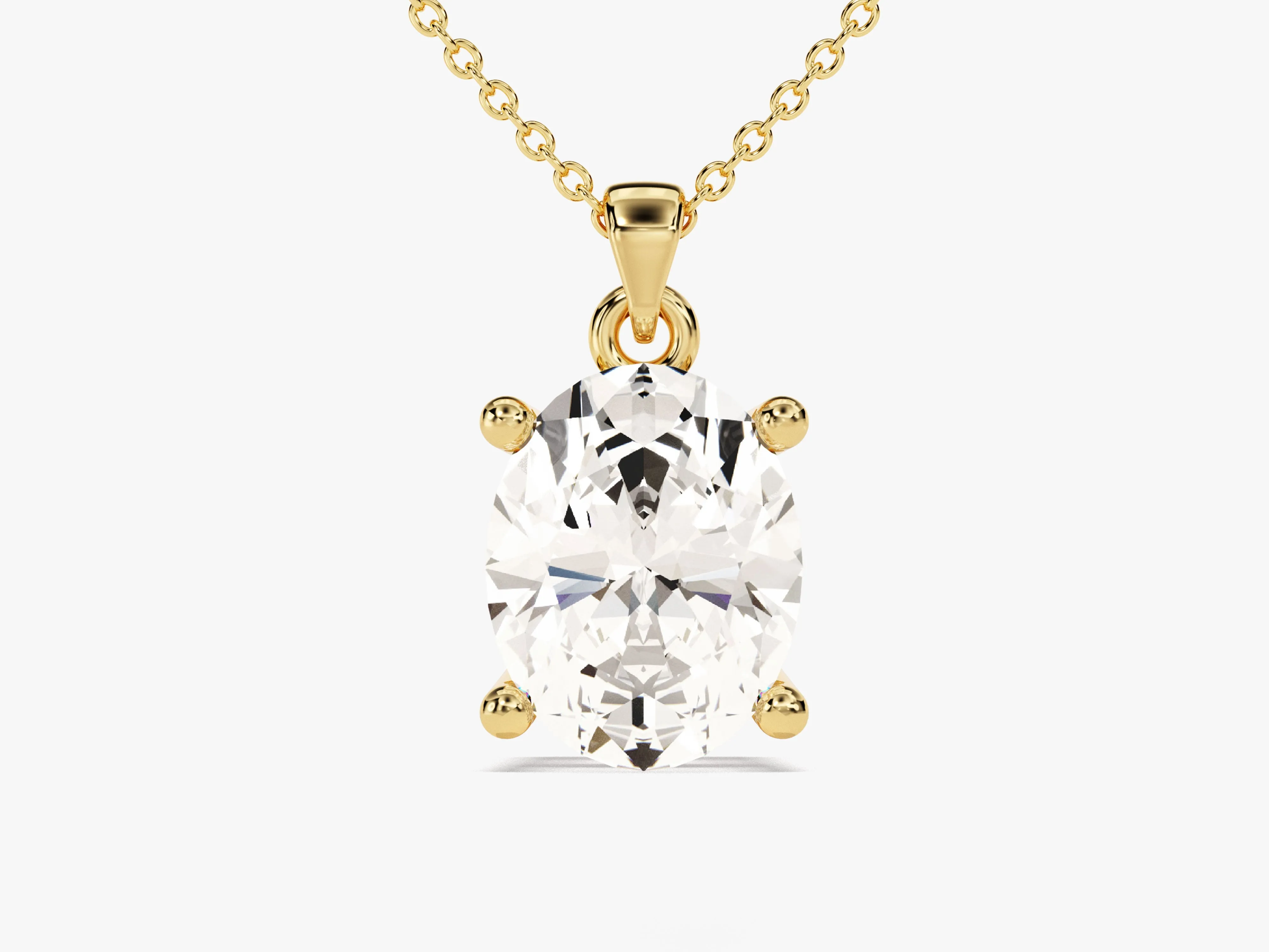 Oval Cut Lab Grown Diamond Solitaire Pendant (2.00 CT)