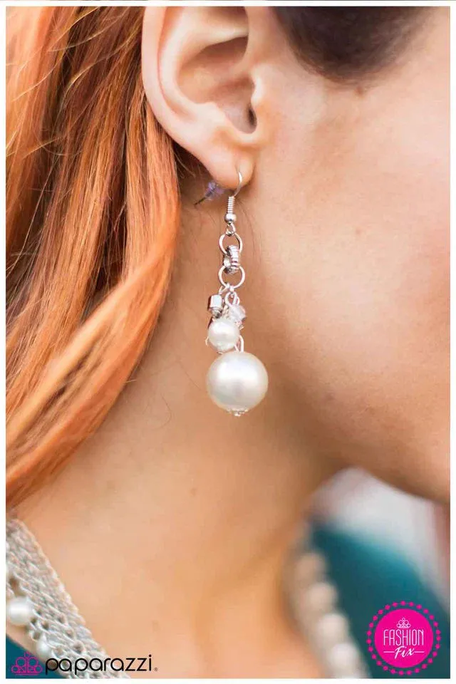 Paparazzi Earring ~ A Cinderella Story - White