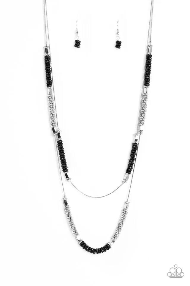 Paparazzi Necklace ~ Caviar Chic - Black