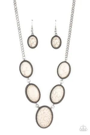 Paparazzi Necklace ~ River Valley Radiance - White