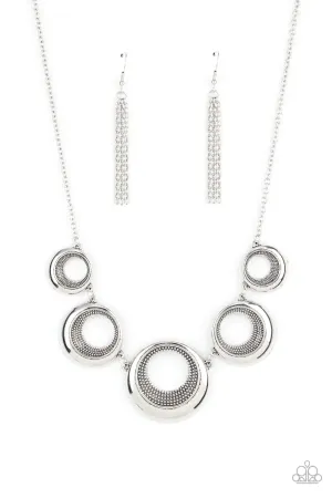 Paparazzi Necklace ~ Solar Cycle - Silver