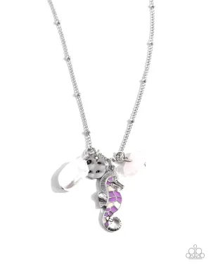 Paparazzi Seahorse Shimmer Purple Necklace & Earring Set