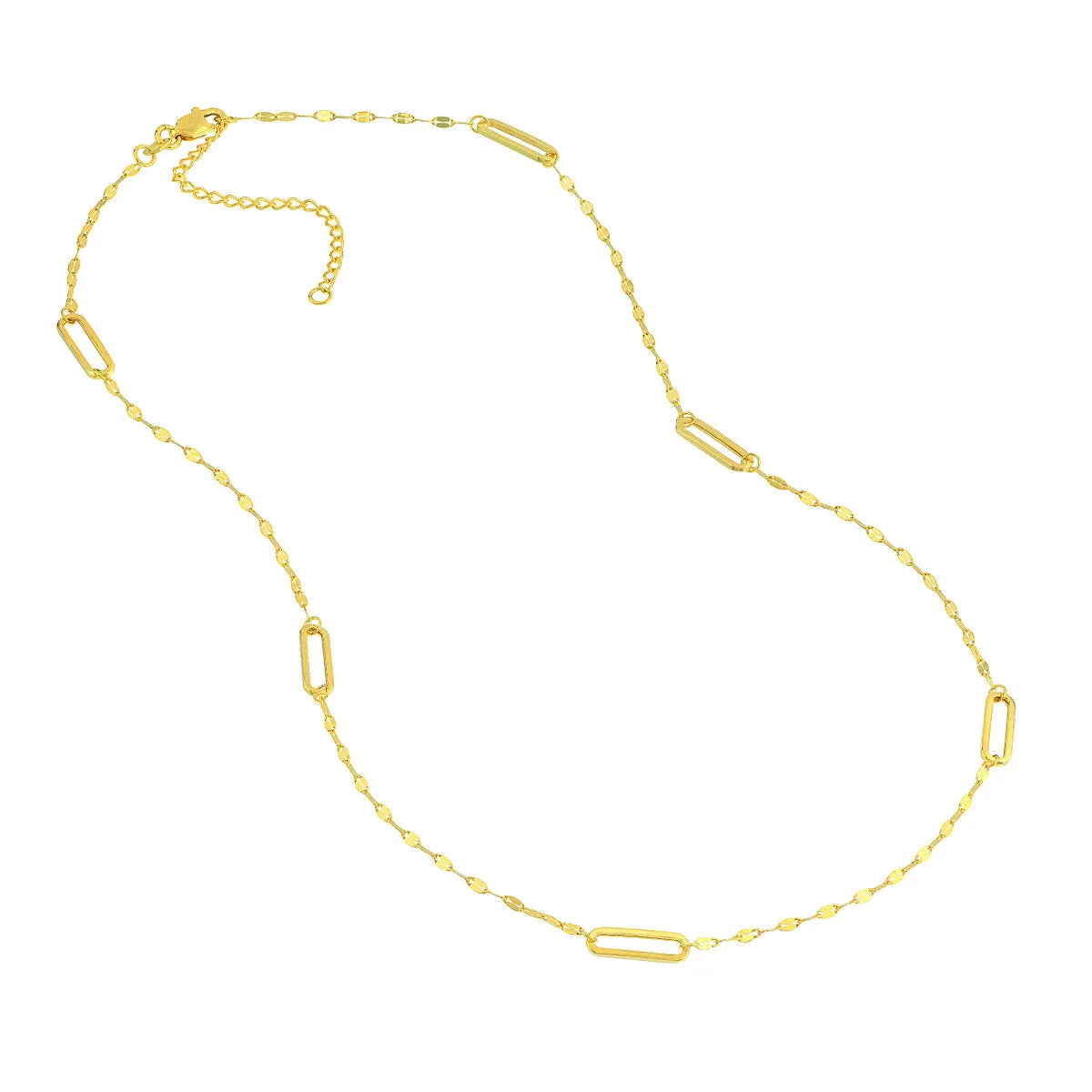 Paper Clip Links on Hammered Forzentina Necklace