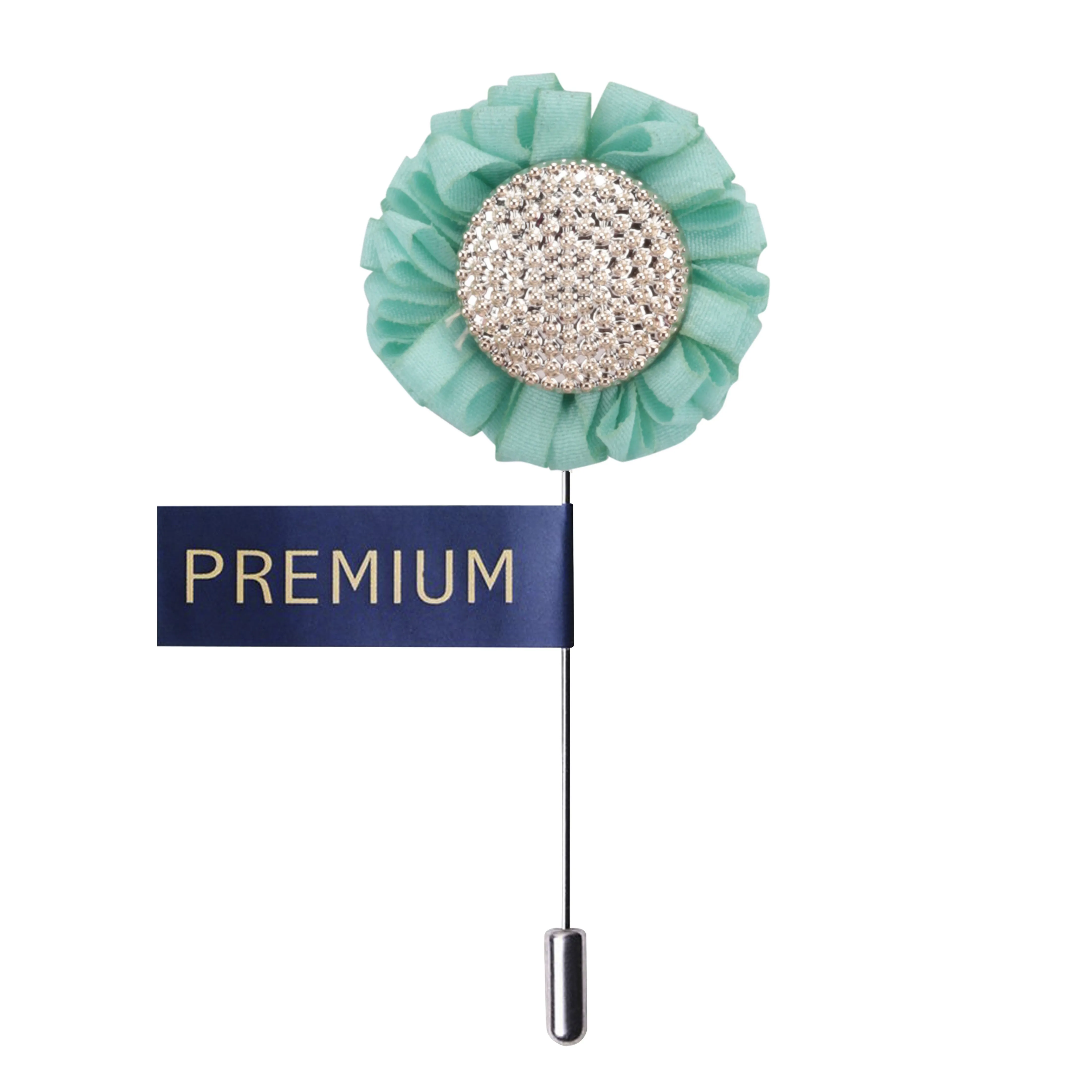 Peluche Sun Flower Sky Blue, Golden Brooch Lapel Pin