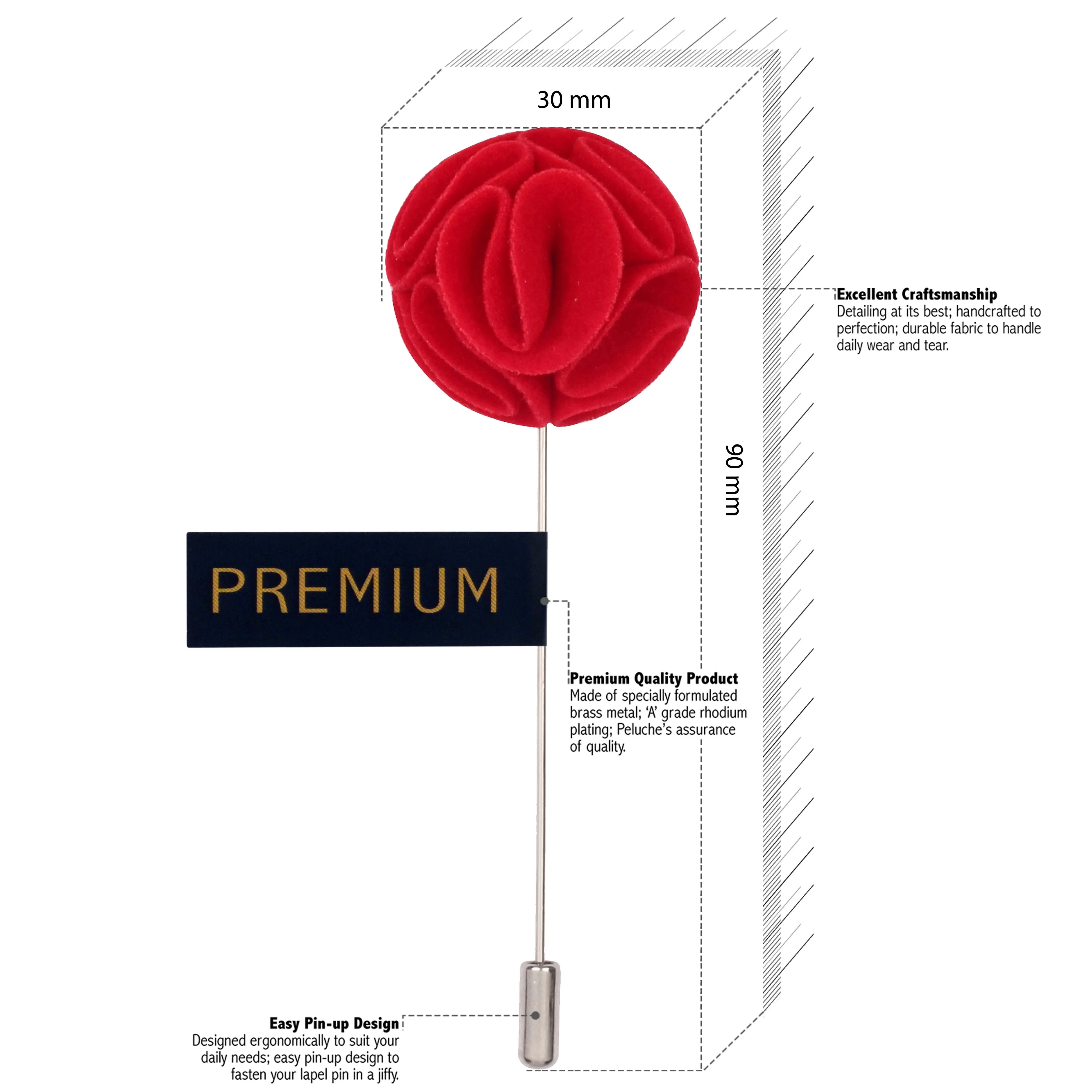 Peluche The Dahlia Flower Red Brooch Lapel Pin