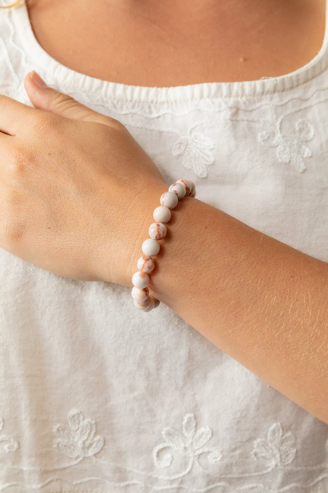 Pink Jasper Beaded Bracelet