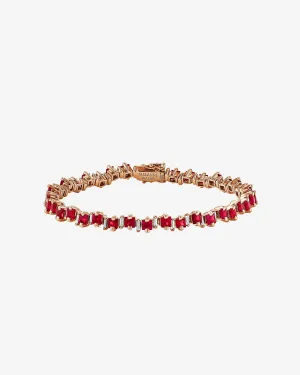 Princess Staggered Ruby Tennis Bracelet