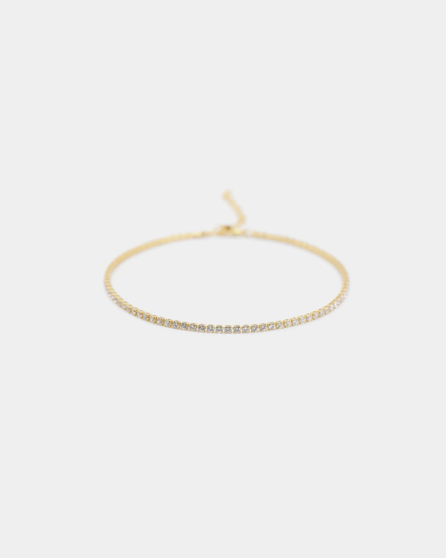 Raising Hell Women's 9" Micro Tennis Anklet Gold