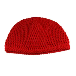 Red Crochet Beanie Hat Medium/Large - JMCH22ML