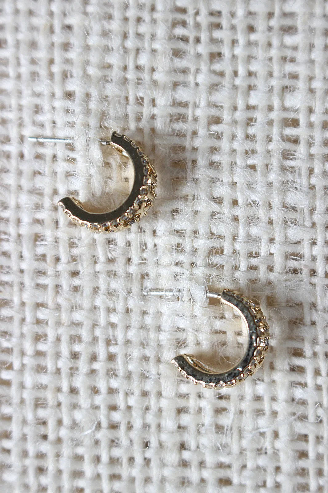 Roman Time Half Hoop Studs