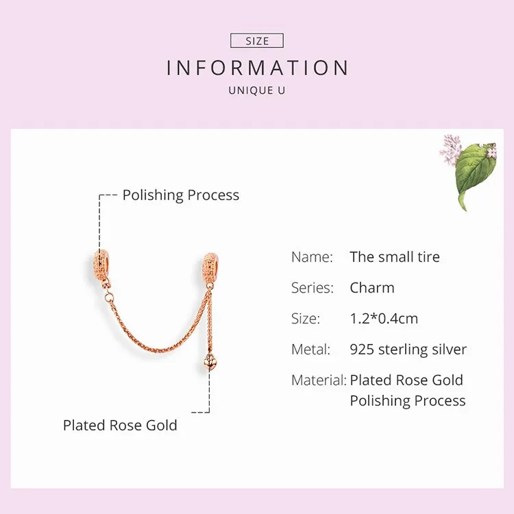 Rose Gold Small Tire Safety Chain