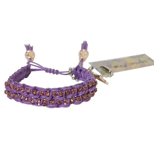 Rose Gonzales "Lindsey" Sultry Collection Woven Boho Bracelet in Violet & Purple