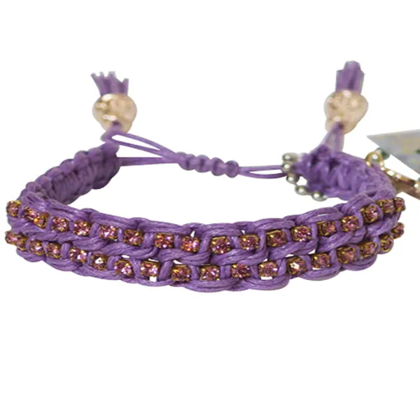 Rose Gonzales "Lindsey" Sultry Collection Woven Boho Bracelet in Violet & Purple