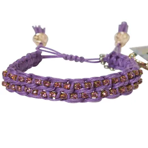 Rose Gonzales "Lindsey" Sultry Collection Woven Boho Bracelet in Violet & Purple