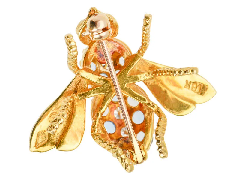 Rosenthal Aquamarine Diamond Bee Brooch