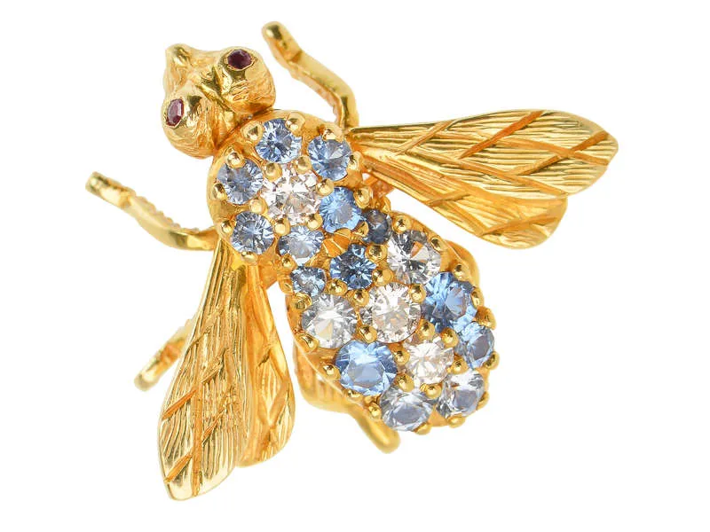 Rosenthal Aquamarine Diamond Bee Brooch