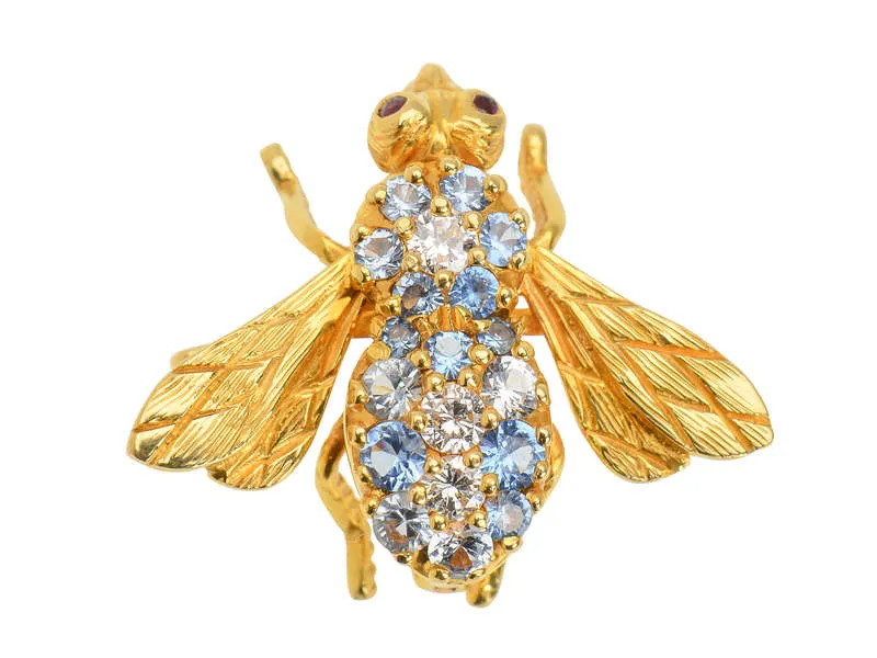 Rosenthal Aquamarine Diamond Bee Brooch